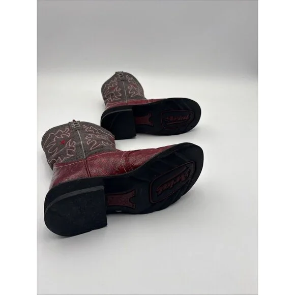 Ariat Boots Womens Size 6 B ProBaby Ostrich Print Red & Grey 16708 - Picture 9 of 9
